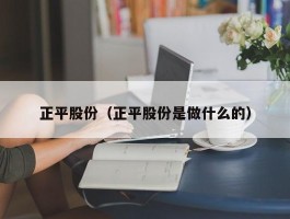 正平股份（正平股份是做什么的）