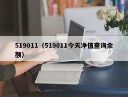 519011（519011今天净值查询余额）